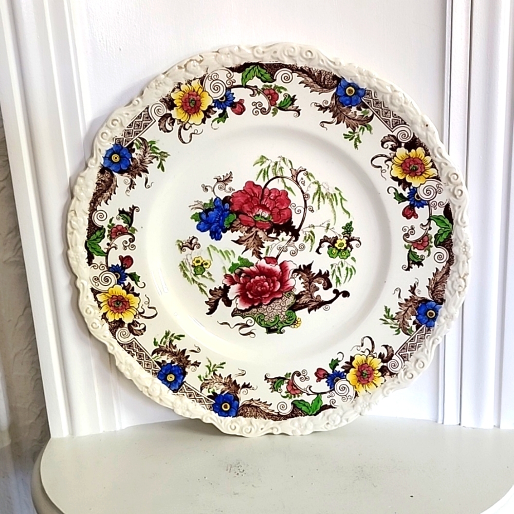 3 large Antique Royal Cauldon ENGLAND Est 1774  Hand Painted Platter 11"